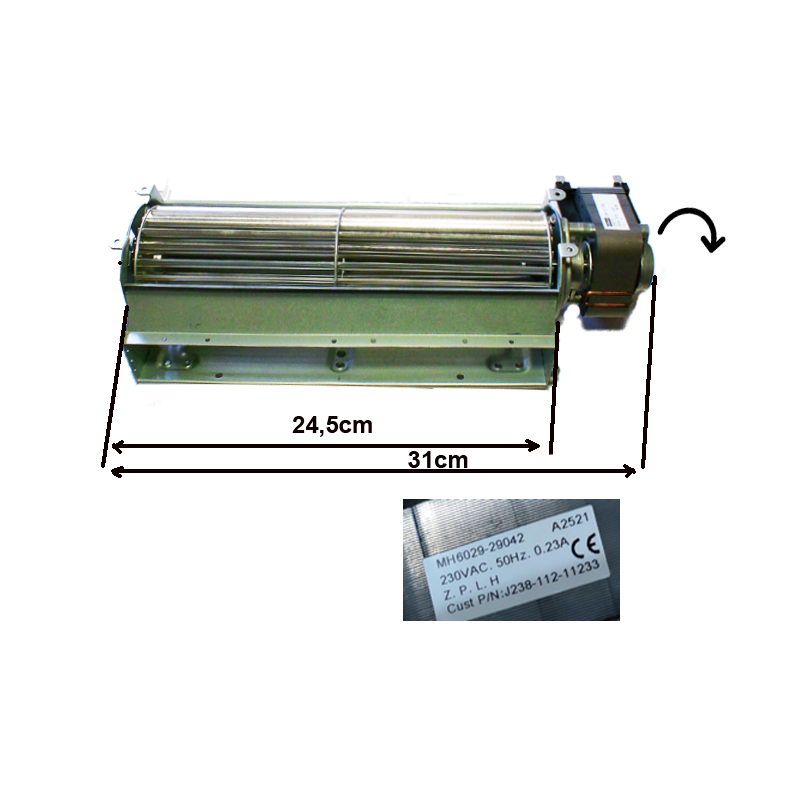 ventilador convector estufa Enervill plus (Helios)