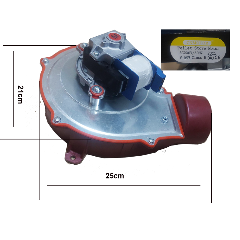 ventilador extractor genérico con carcasa estufa de pellets Enervill