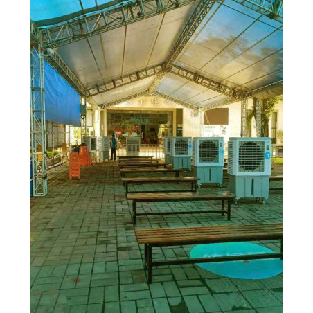 ventilador climatizador evaporativo portatil profesional Enervill mediano con caudal de 9000m3/h