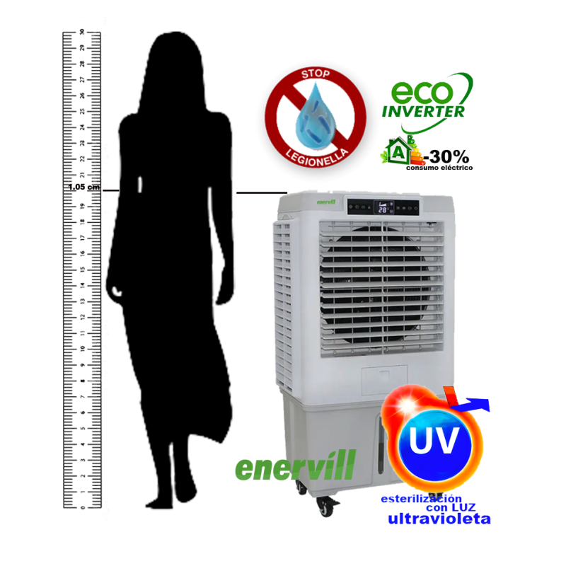 Ventilador climatizador 5000m3/h evaporativo portátil domestico modelo Domestico