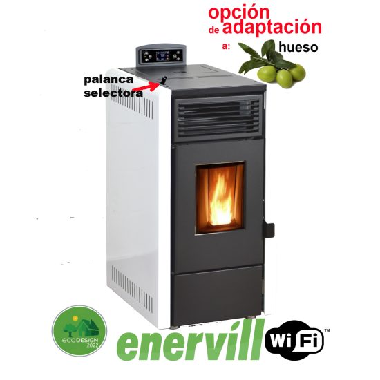 Estufa de pellets 8kw modelo Luna canalizable