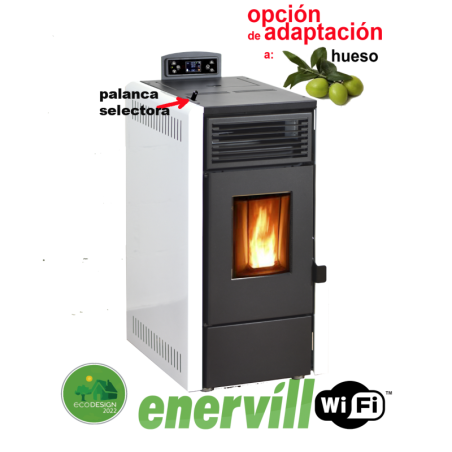 Estufa de pellets 8kw modelo Luna canalizable