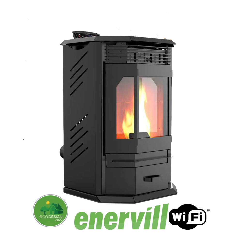 Estufa pellets 8 kw modelo Rustica canalizable