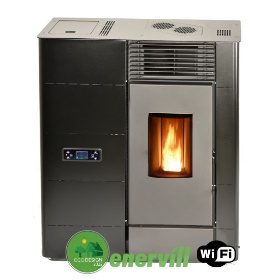 estufa de pellets modelo Venus 14kw pasillo canalizable doble conducción aire