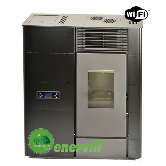 estufa de pellets modelo Venus 14kw pasillo canalizable doble conducción aire