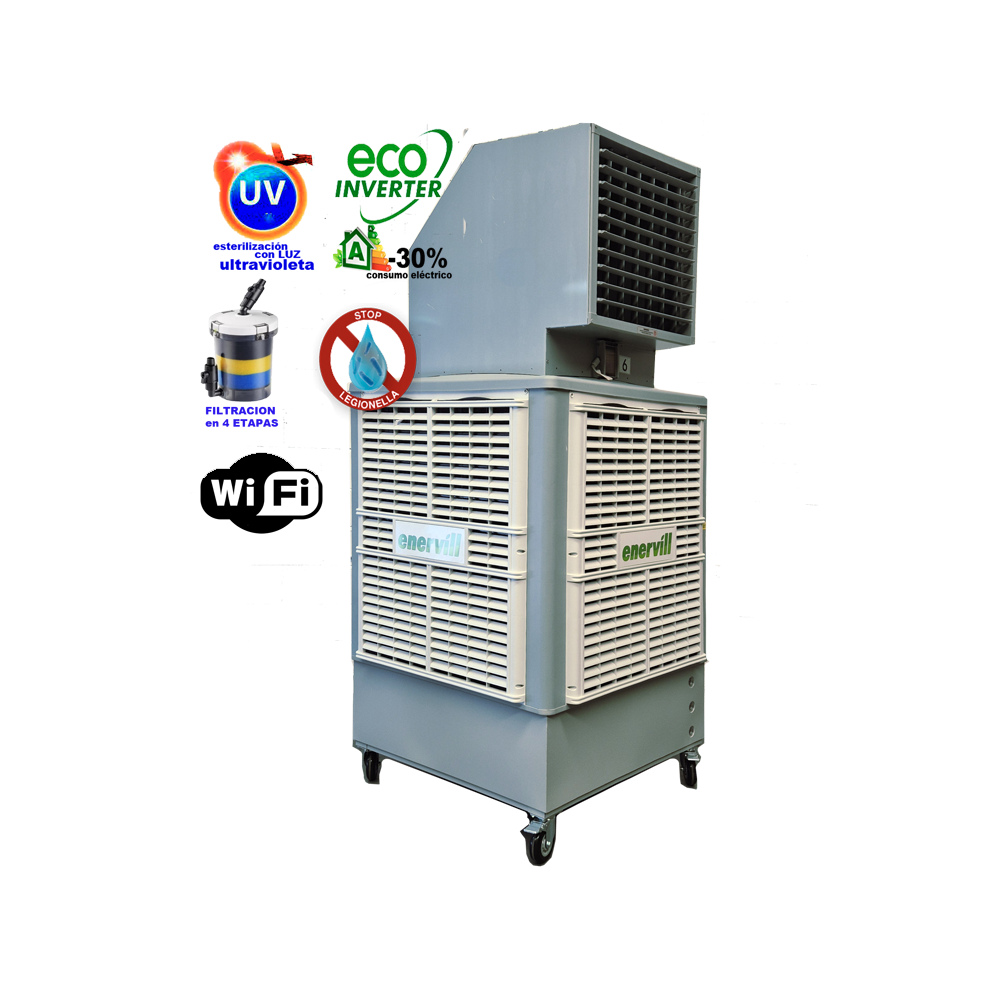 Ventilador climatizador 25000m3/h evaporativo portatil profesional modelo Master (MAU25)