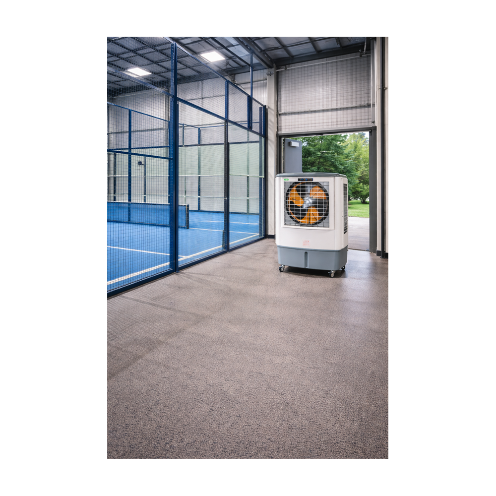 ventilador climatizador evaporativo portatil profesional Enervill grande con caudal de 18000m3/h