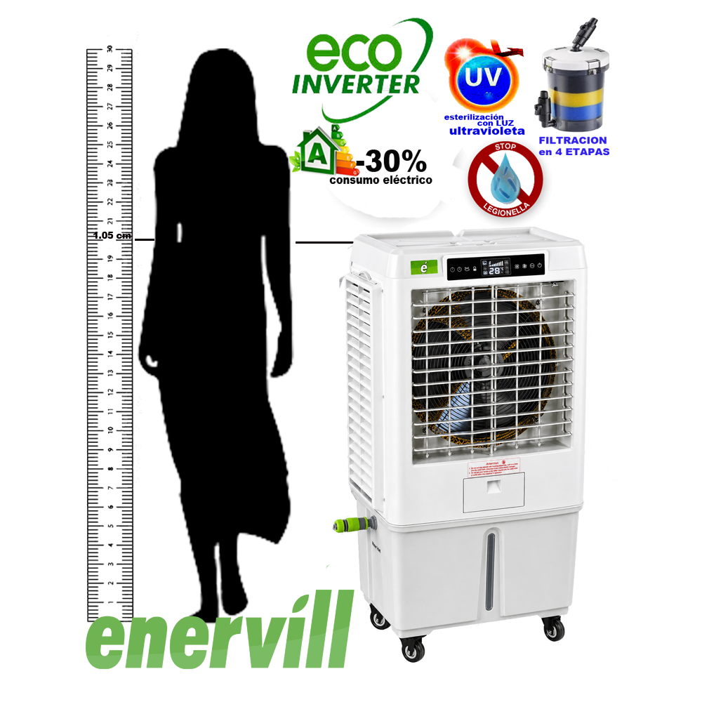 Ventilador climatizador 5000m3/h evaporativo portátil domestico modelo Domestico