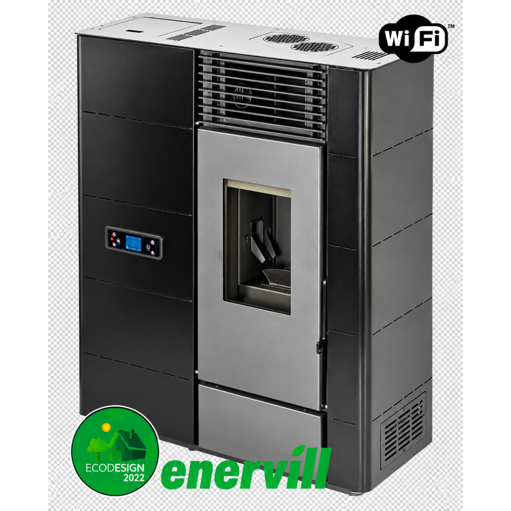 estufa de pellets modelo Venus 14kw pasillo canalizable doble conducción aire
