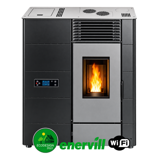 estufa de pellets modelo Venus 14kw pasillo canalizable doble conducción aire
