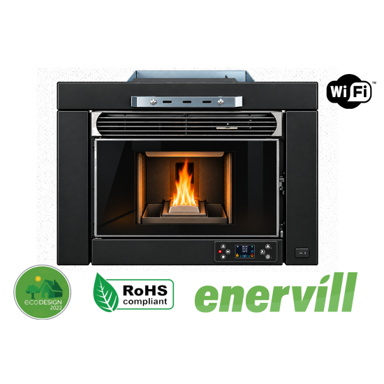 estufa de pellets modelo Ulises cassette insertable 12kw - Enervill - Estufa