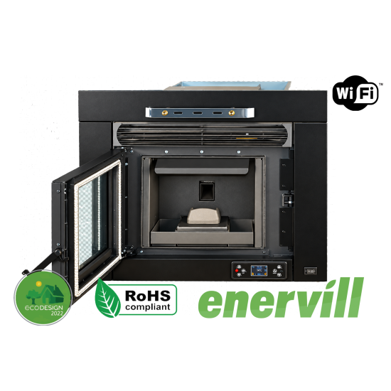 estufa de pellets modelo Ulises cassette insertable 12kw - Enervill - Estufa