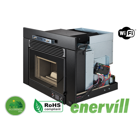 estufa de pellets modelo Ulises cassette insertable 12kw - Enervill - Estufa