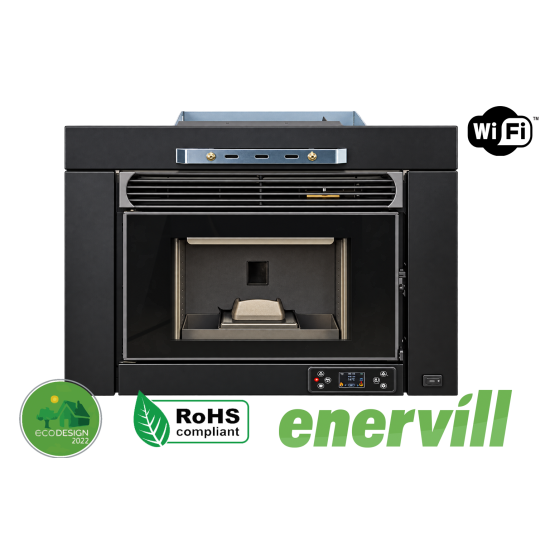 estufa de pellets modelo Ulises cassette insertable 12kw - Enervill - Estufa