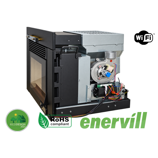 estufa de pellets modelo Ulises cassette insertable 12kw canalizable - Enervill - Estufa