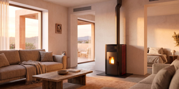 Estufa de pellets canalizable: calefacción para toda la casa