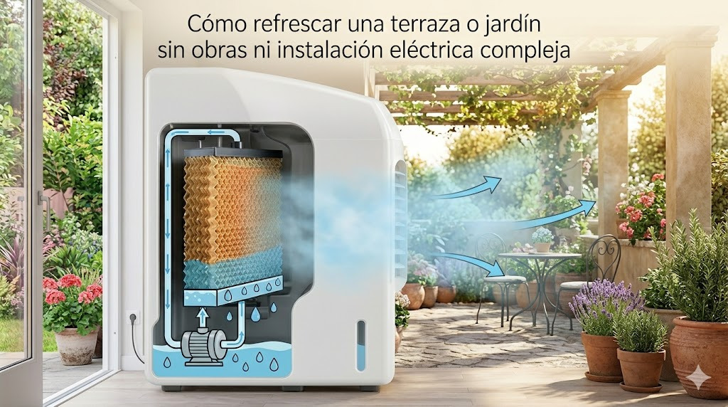 Cómo refrescar una terraza o jardín sin obras ni instalación eléctrica compleja