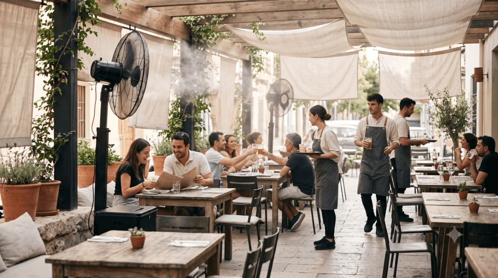 Ventilador nebulizador para hostelería: refresca tu terraza